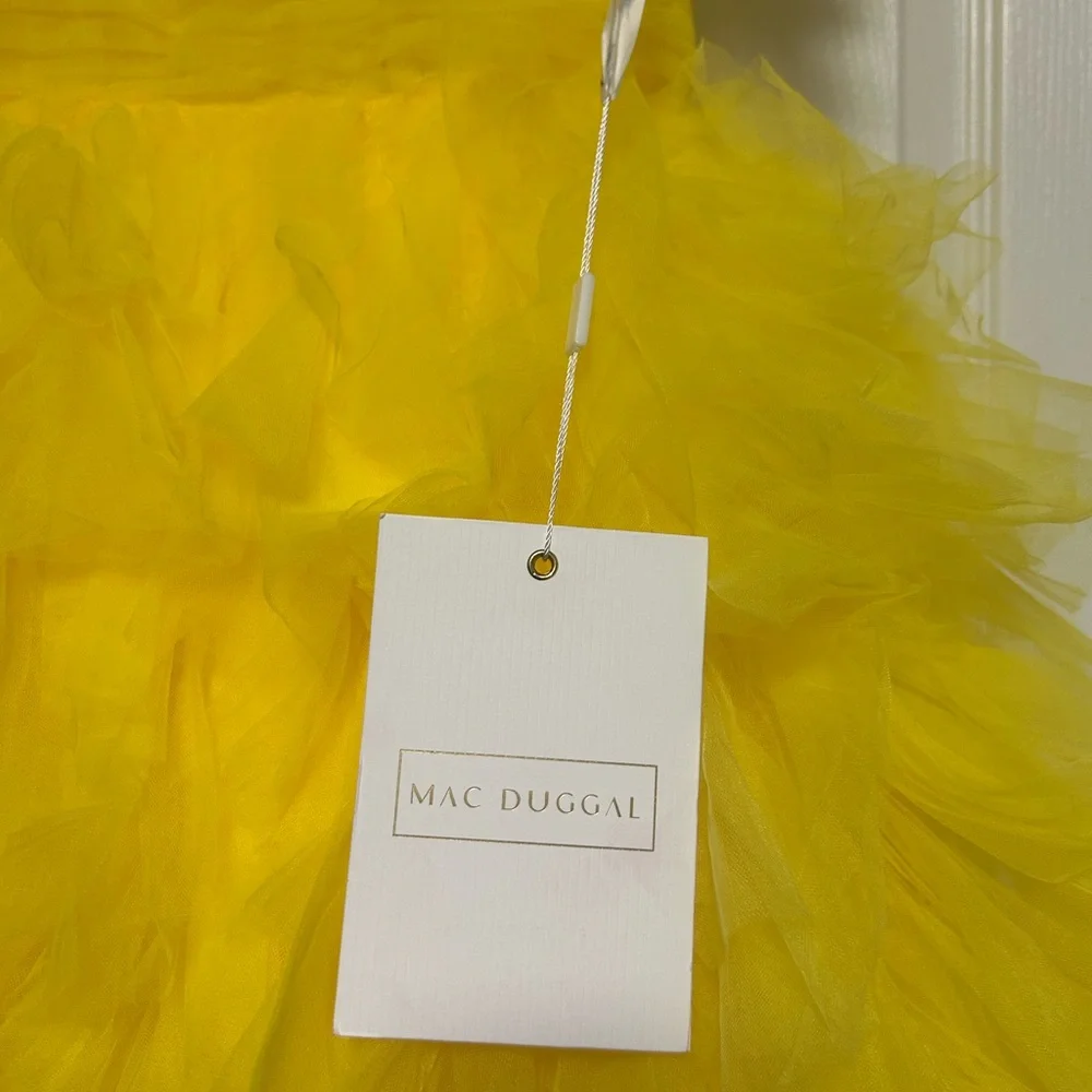 Mac Duggal Yellow Mini Dress - Picture 4 of 4